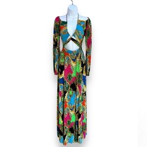 MM Patterned Halter Maxi Dress Size S